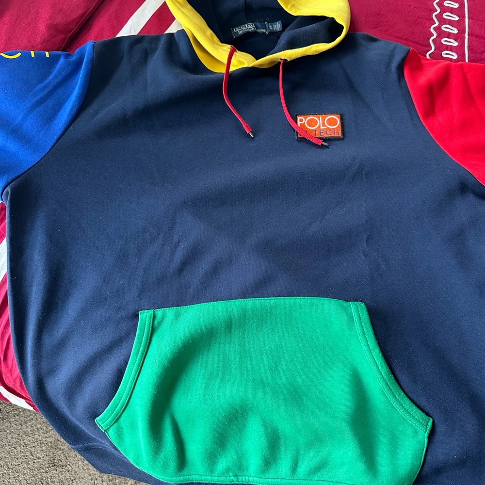 🔥🔥 Rare Polo by Ralph Lauren Yellow and Black Hoodie/Jogger Pants matching hat